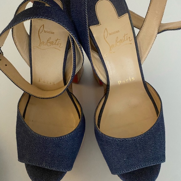 Christian Louboutin Super Dombasale 160 MM Denim Platform Heels - Picture 5 of 5
